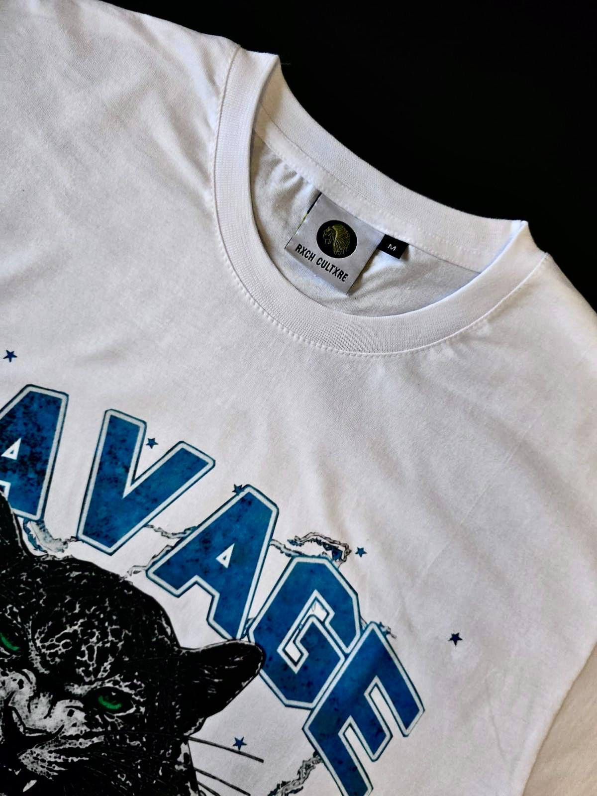 WHITE SAVAGE T SHIRT WOMENS