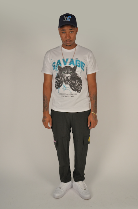 WHITE SAVAGE T SHIRT