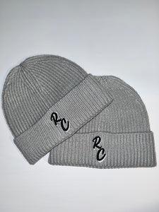 Light Grey Ribbed Beanie